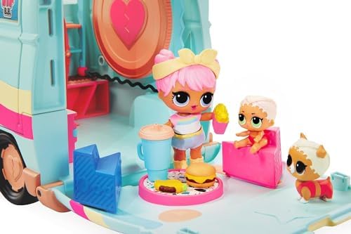 L.O.L. Surprise! 5-N-1 Grill Groove Camper Fully-Furnished Playset with Multiple Surprises Great Gift for Kids Ages 4, Multicolor, 580645.