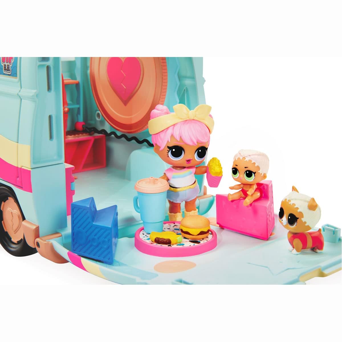 L.O.L. Surprise! 5-N-1 Grill Groove Camper Fully-Furnished Playset with Multiple Surprises Great Gift for Kids Ages 4, Multicolor, 580645.