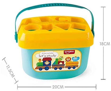 Toyshine Baby’s First Educational Shape Sorting Blocks Toy | 16 Pcs ABCD Learning Blocks & Shape Sorter | Early Development Activity Toy for 6 Months to 2 Years Old Boys & Girls